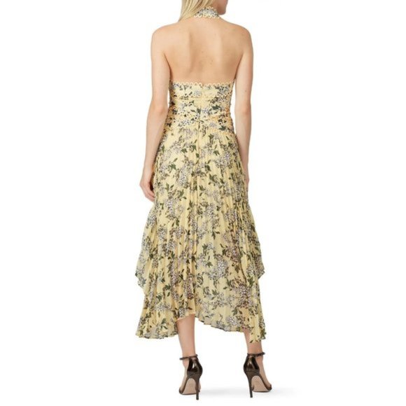 NWT Keepsake lemon yellow floral halter long dress - Picture 5 of 7